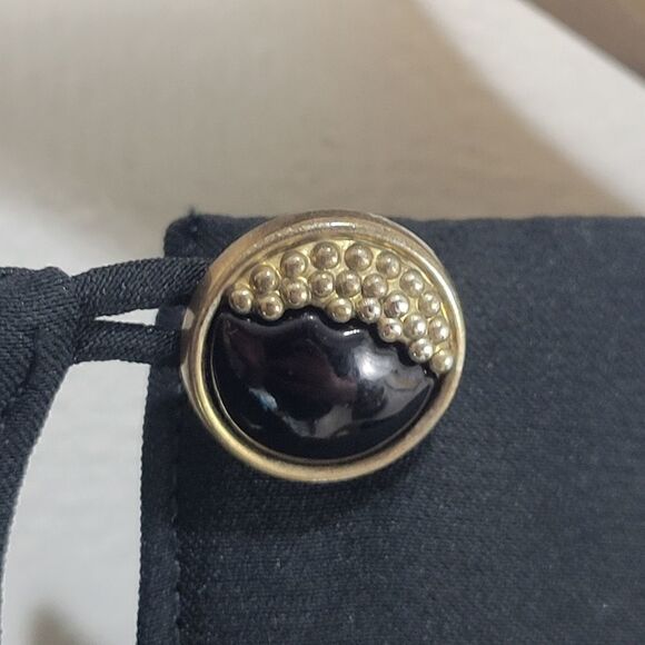 Vintage Floating Layers High Low Houndstooth and Brown Florals Blouse - Picture 7 of 8